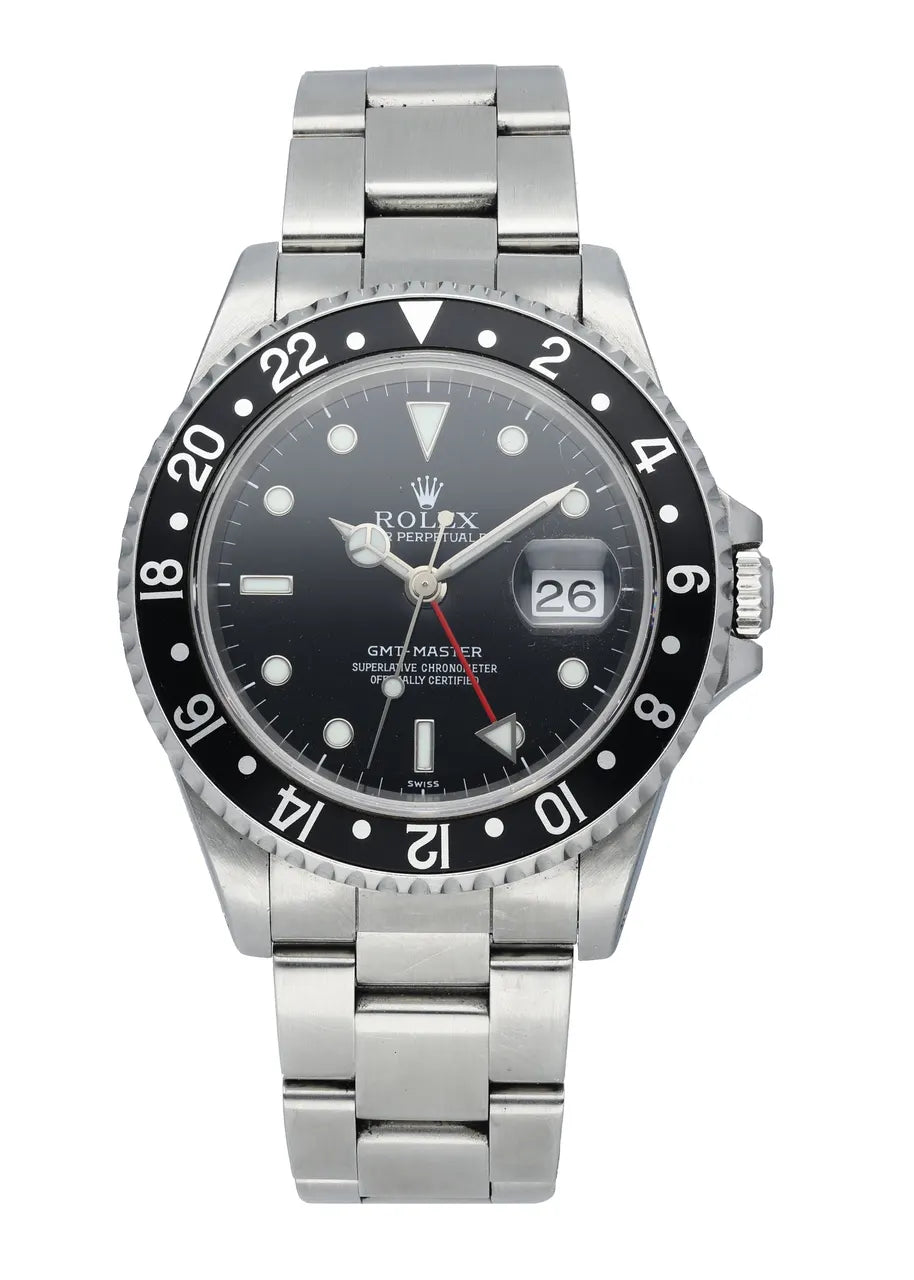 stainless Rolex GMT-Master Black Bezel