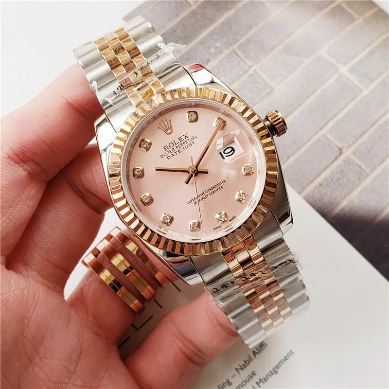 dial two Rolex Pink Diamond Datejust - Hình 3