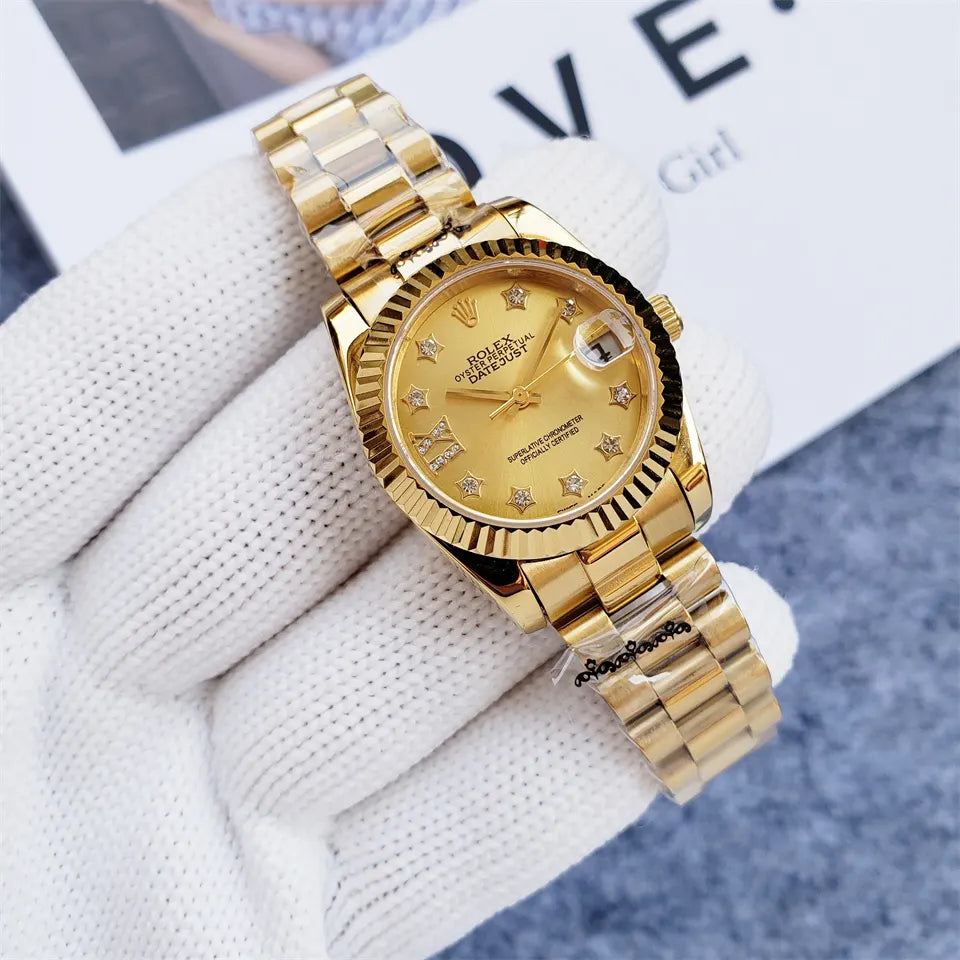 stainless Rolex Datejust Gold Diamond Dial - Hình 8