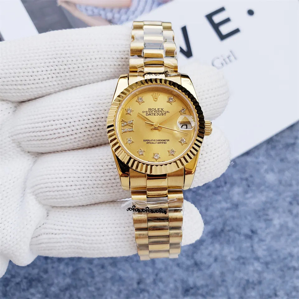 stainless Rolex Datejust Gold Diamond Dial - Hình 7