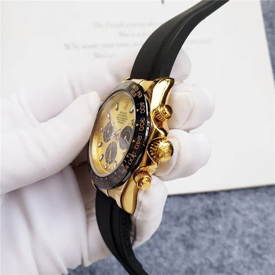 Rolex Gold Black Rubber - Hình 3