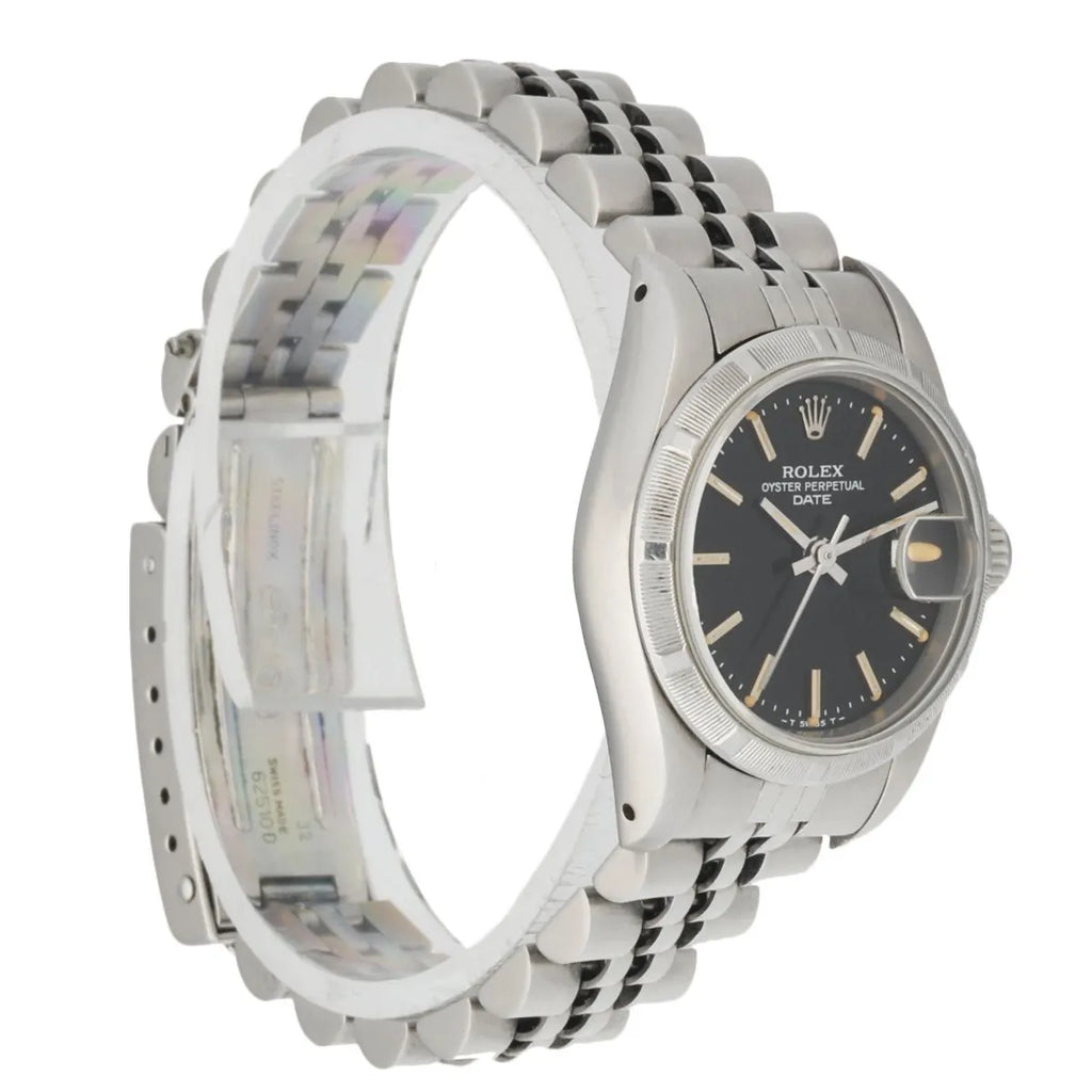 Rolex Black Dial Steel Bracelet - Hình 3