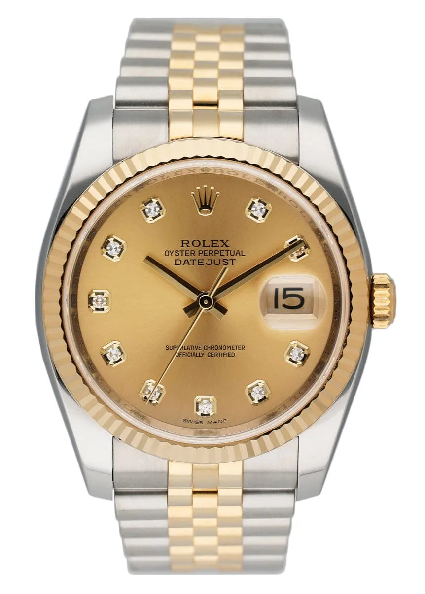 datejust two Rolex Gold Dial Diamond