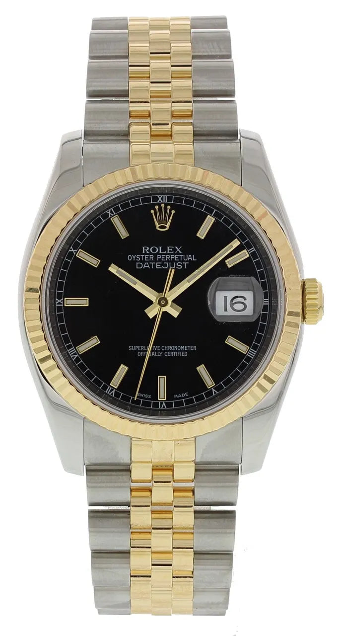 two Rolex Datejust Black Dial