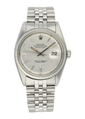 stainless Rolex Datejust Silver Linen Dial