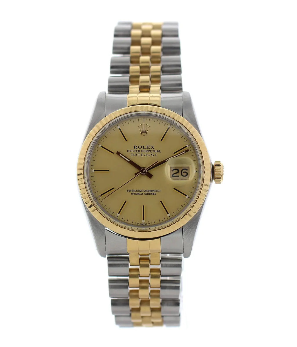 datejust steel Rolex Two-Tone Champagne Dial - Hình 5