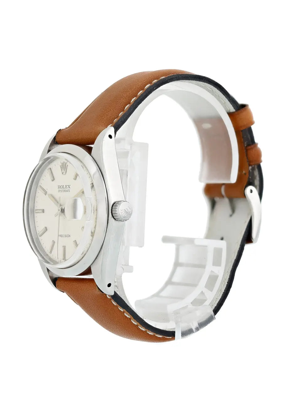 Rolex Silver Dial Tan Leather - Hình 2