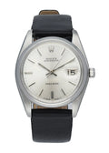 black Rolex Oysterdate Silver Dial