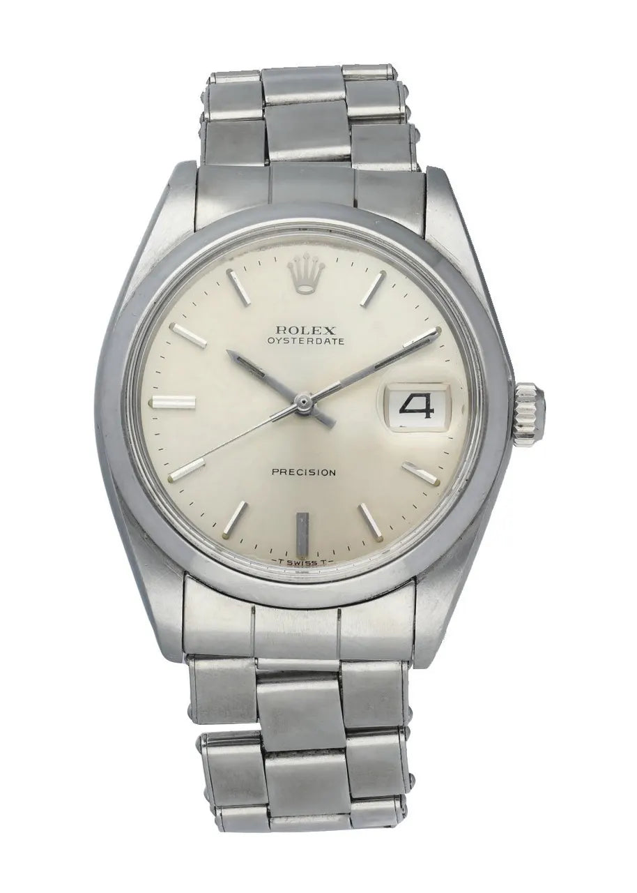 stainless Rolex Oysterdate Silver Dial