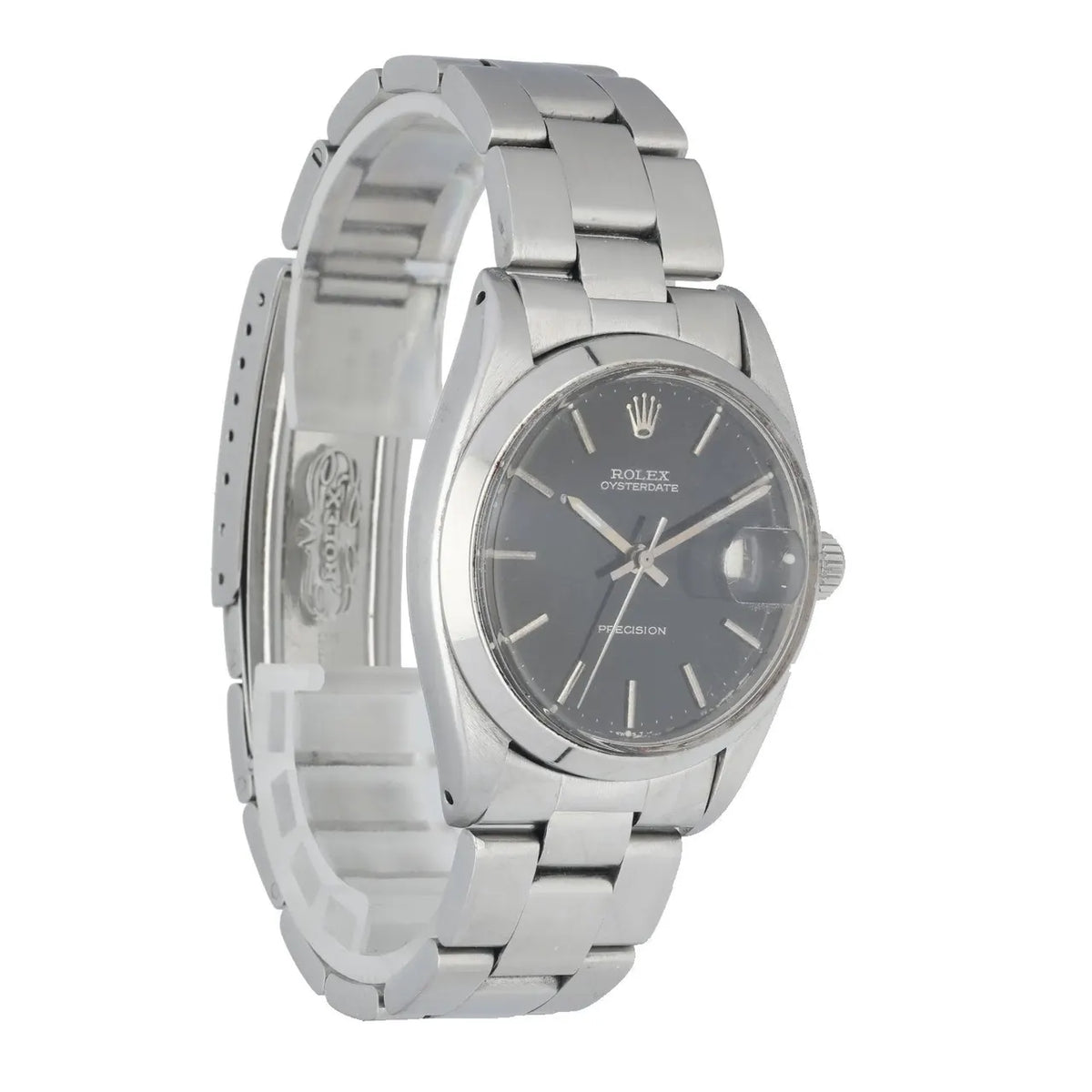 stainless Rolex Oysterdate Black Dial - Hình 3
