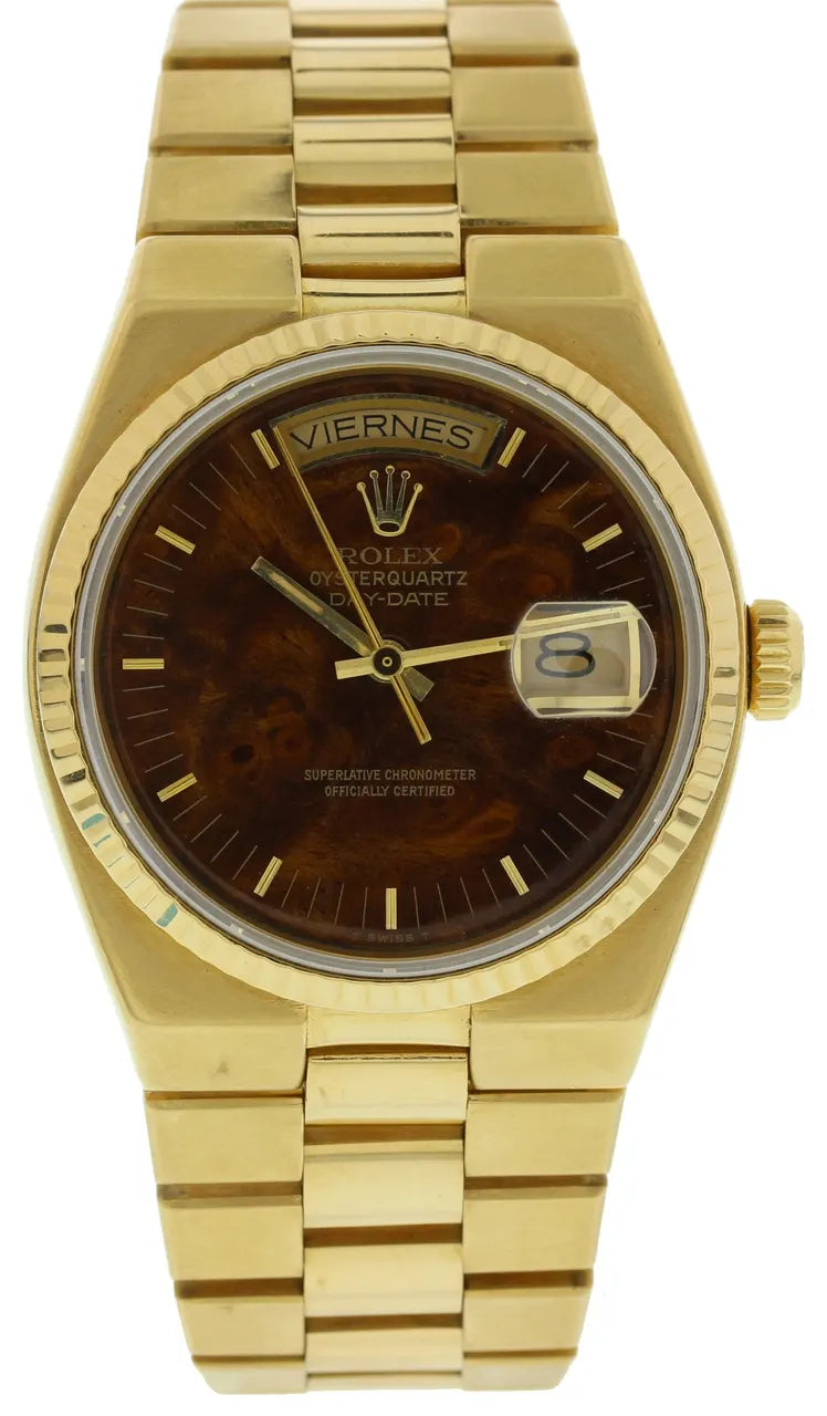 Rolex Gold Brown Wood Dial - Hình 5