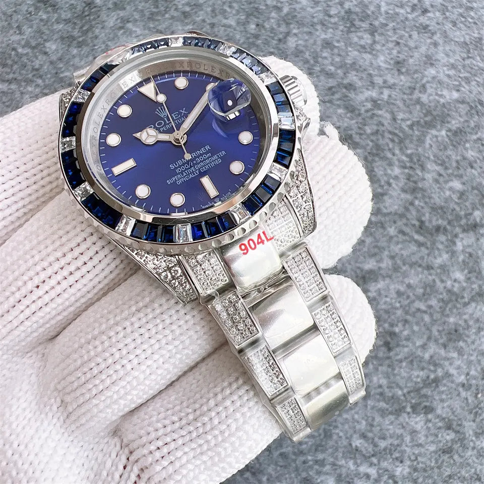 blue Rolex Diamond Submariner - Hình 5