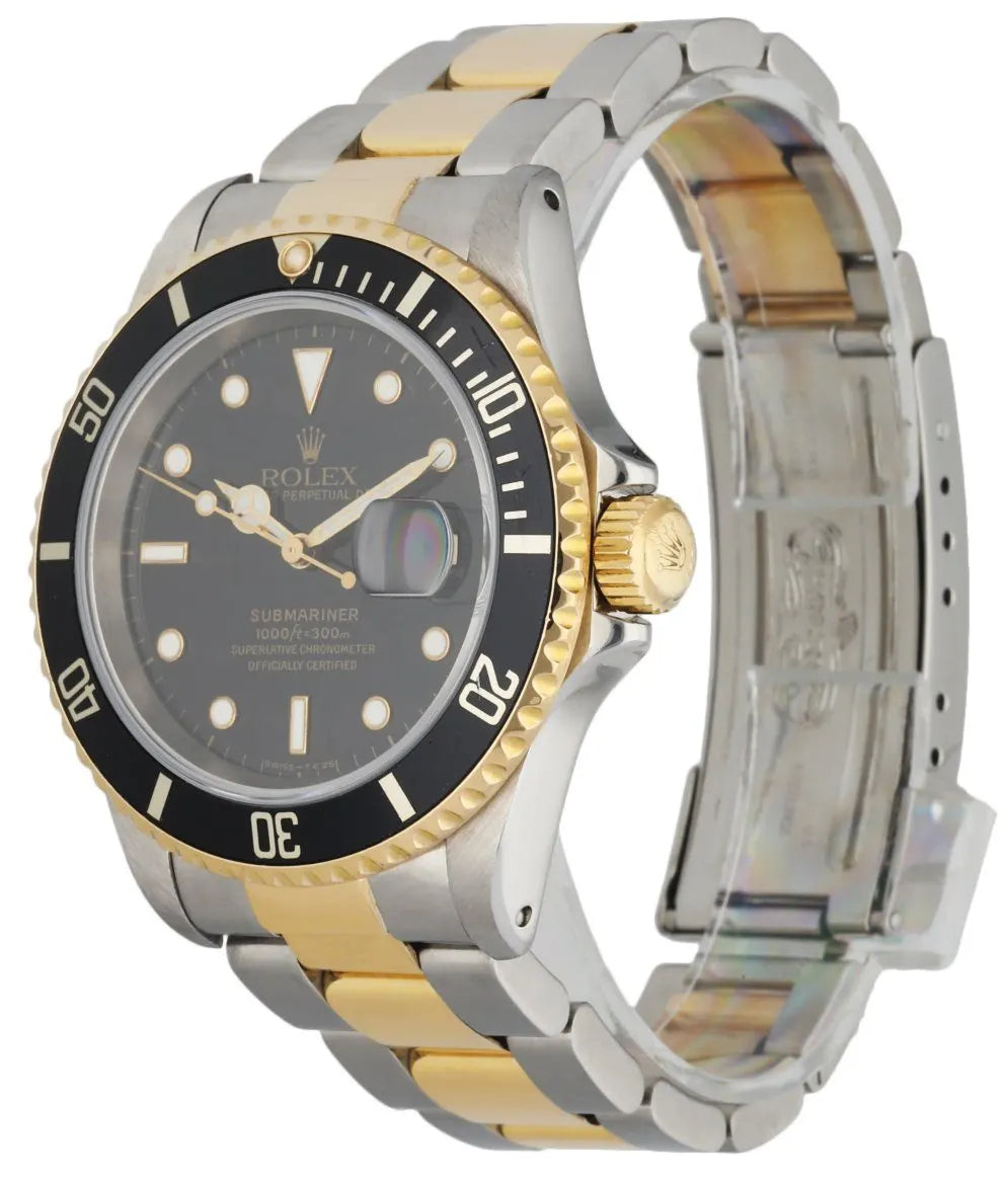 black dial Rolex Submariner Two-Tone - Hình 2