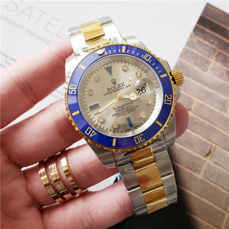 blue Rolex Two-Tone Diamond Submariner - Hình 4