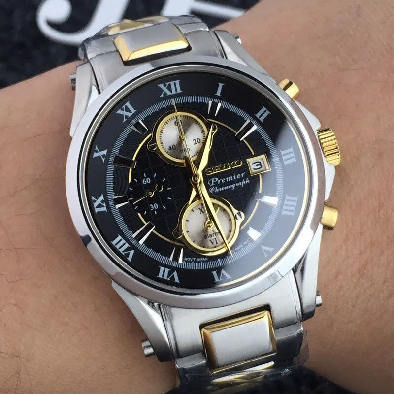black Seiko Premier Chronograph