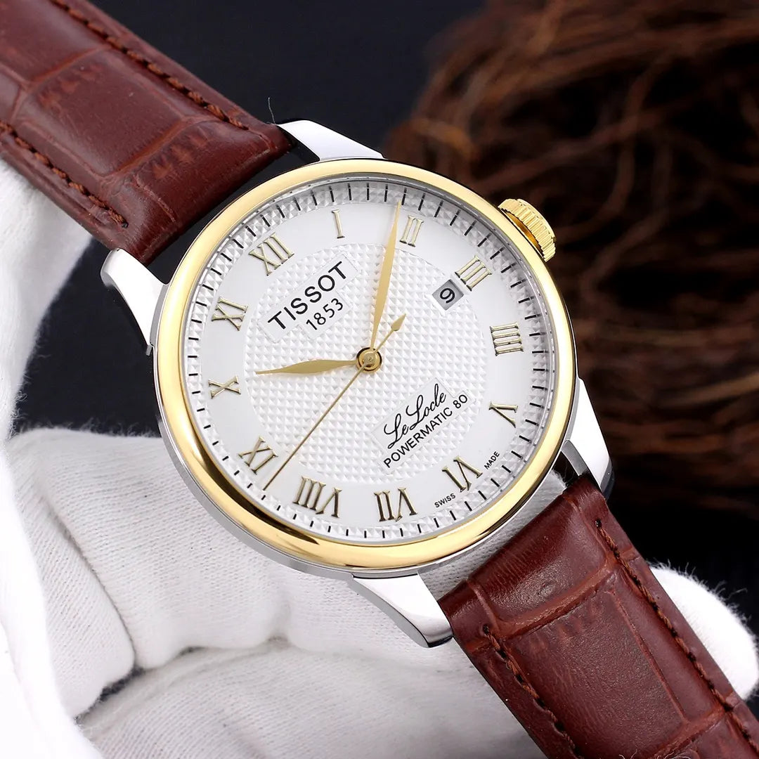 le Tissot Brown Leather Watch