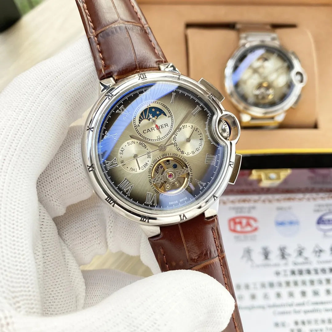 Cartier Brown Alligator Tourbillon