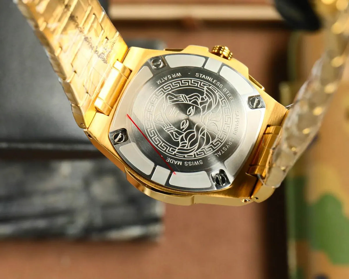 Versace Green Dial Gold Watch - Hình 7