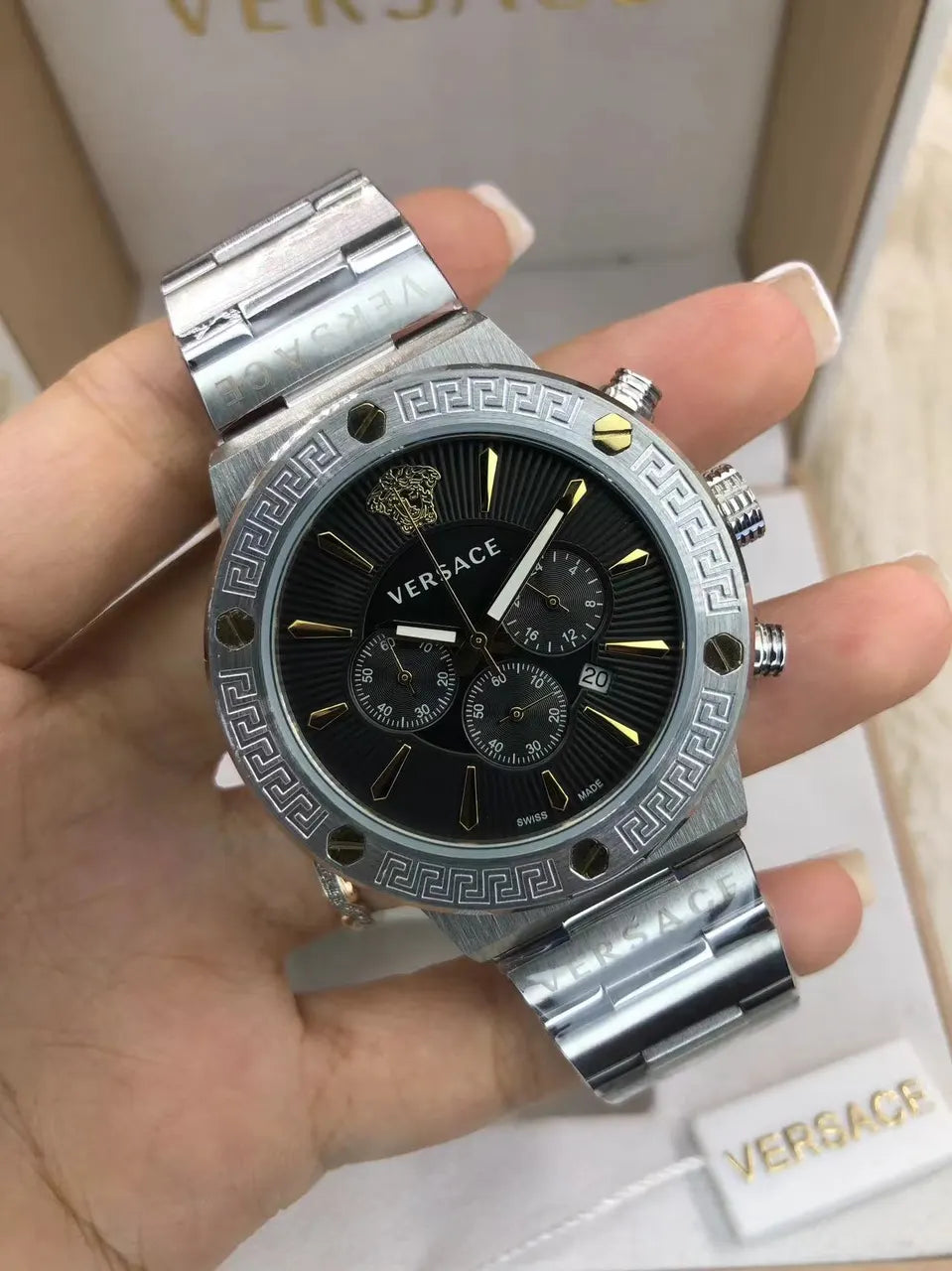 Versace Chrono Black Marble - Hình 2