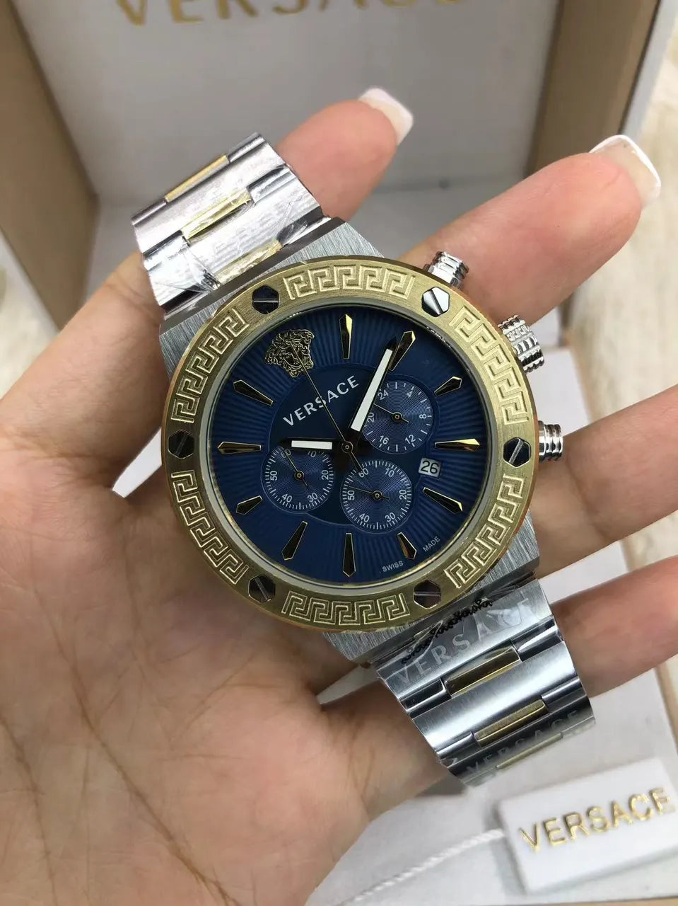 Versace Chrono Black Marble - Hình 8