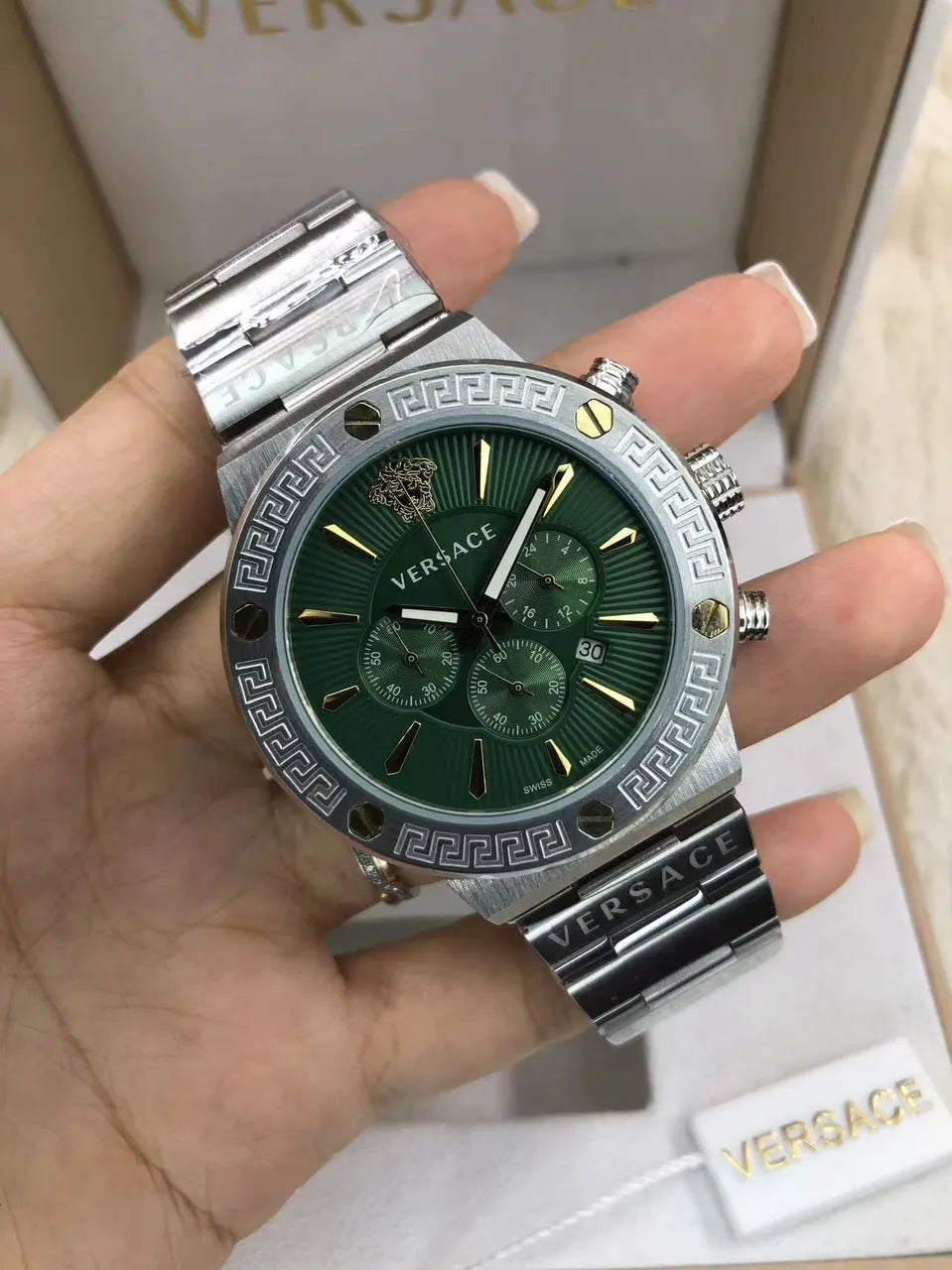 Versace Chrono Black Marble - Hình 14