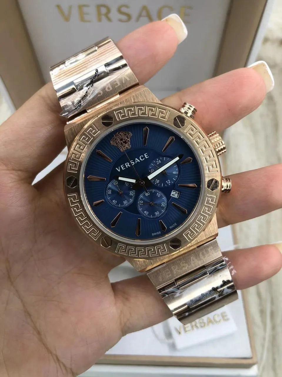 Versace Silver Chronograph Watch - Hình 6