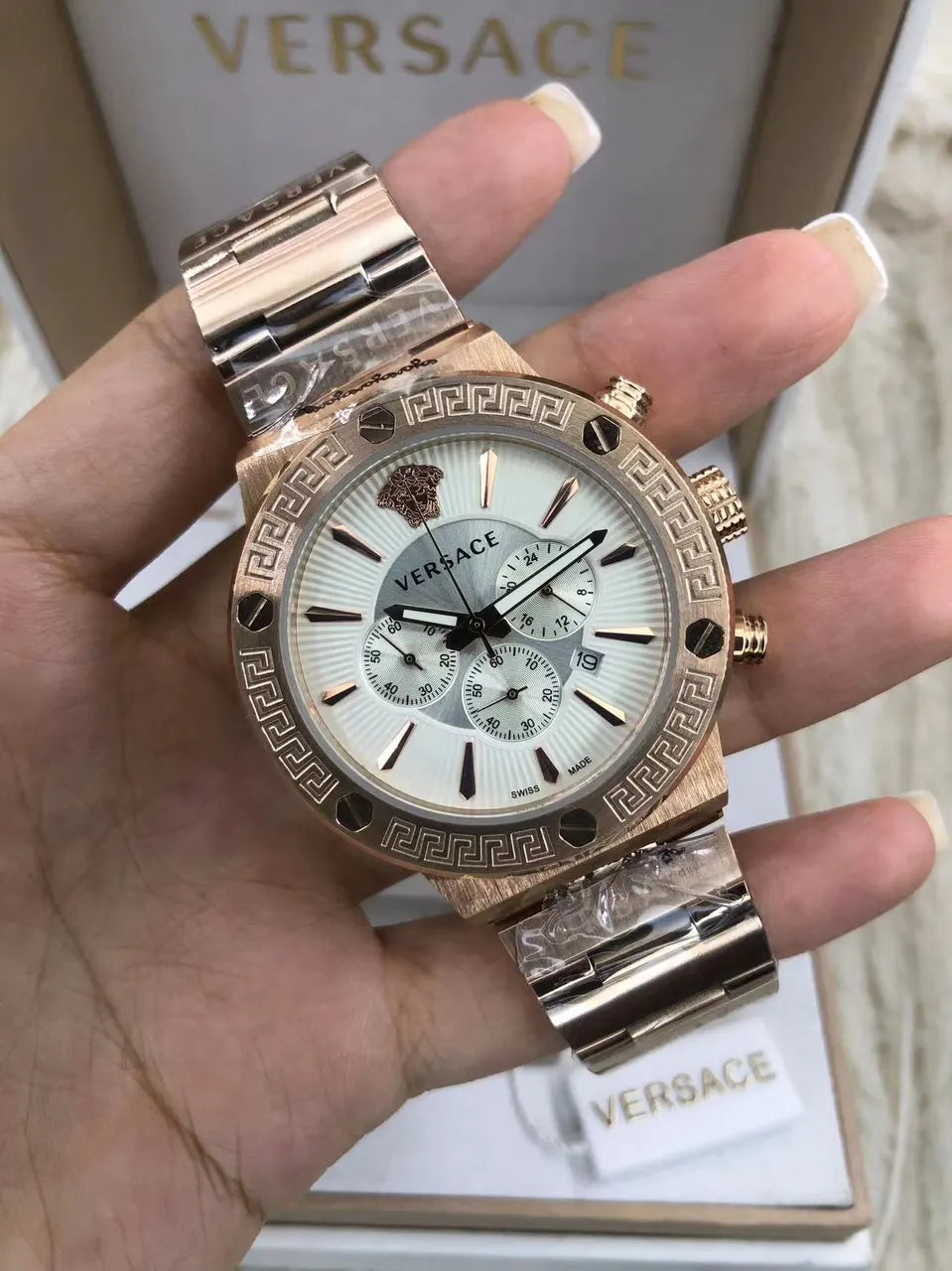 Versace Silver Chronograph Watch - Hình 5